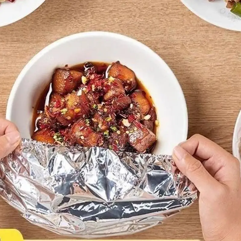 Aluminum Foil Food Covers 50 Pieces Round Insulation Food Grade Aluminum Foil Tray Lids Canning Products Cookware Accessory For