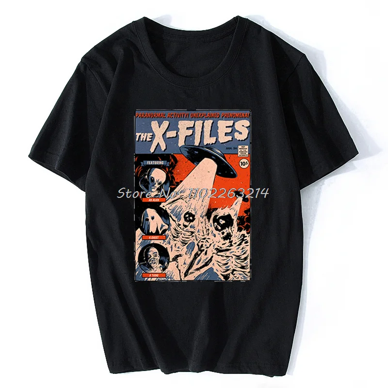 Harajuku Retro The X Files Film Tshirts Men Women Fashion Short Sleeve Tops Classic Movie