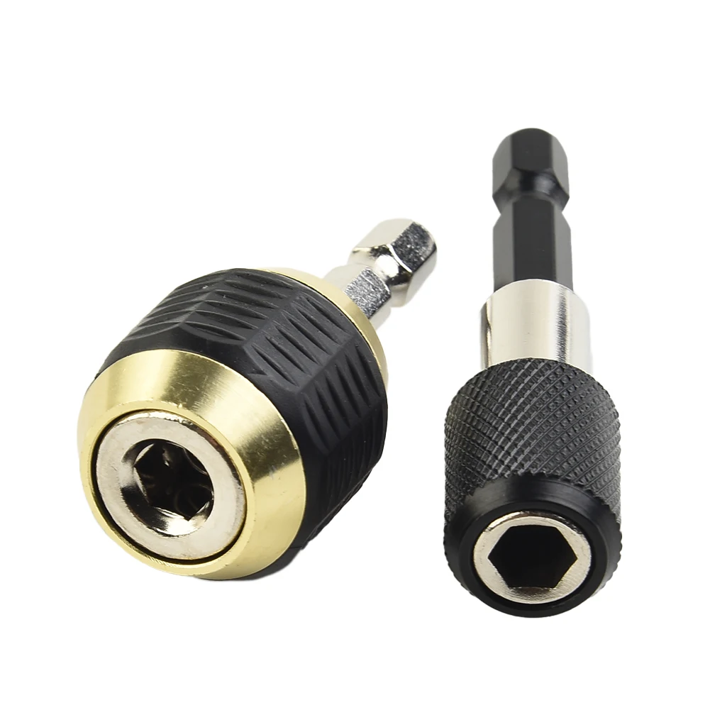 Drill Chuck Screwdriver Impact Driver 2pc 50/60mm Drill Chuck Screwdriver Impact Driver Keyless Adaptor 1/4in Hex Shank Drill Bit Quick Change Convertor Adapter Tool