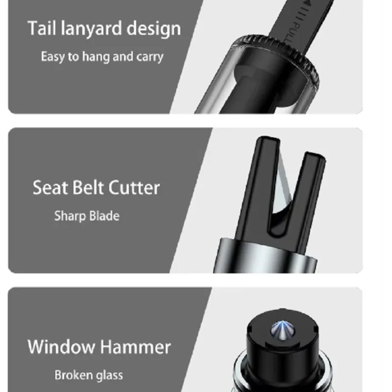 알루미늄 합금 안전망치 (시트벨트 커터 포함) - 차량 구조용 비상 탈출 도구