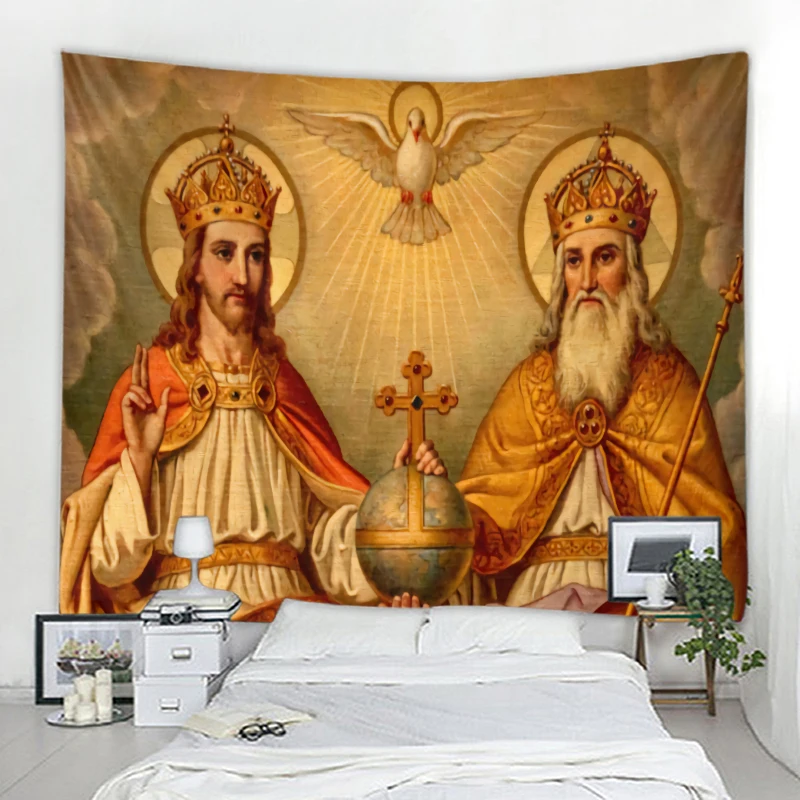 God Jesus Decorative Tapestry Mandala Boho Hippie Wall Tapestry for Home Bedroom Decorative