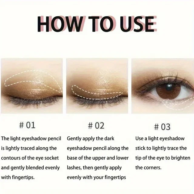 1pc Dual-Ended Eyeshadow Stick,Shimmering Glitter,Long-Lasting,Eye Shadow Pens, Highlighter Shades For Music Festival Masquerade