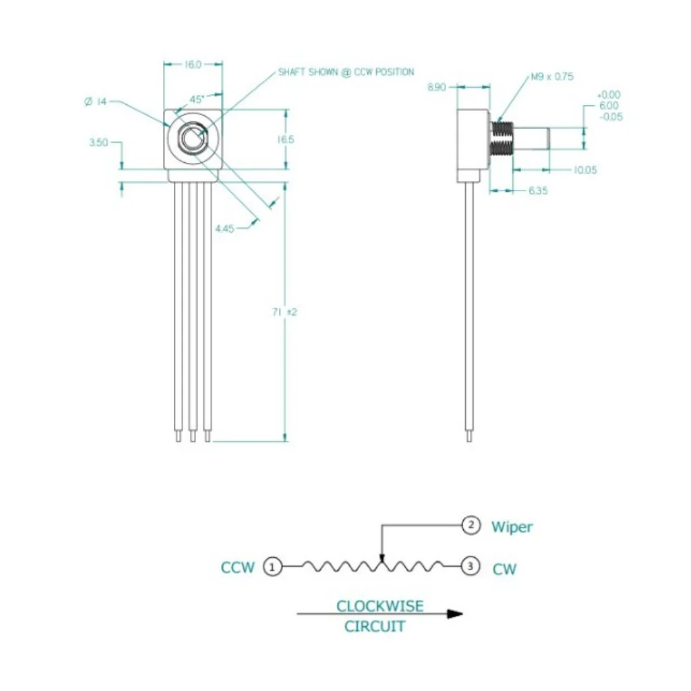 1pc Rotary Potentiometer Special Adjustable Resistor Waterproof  For Electronic Equipment Accessories Easy To Install