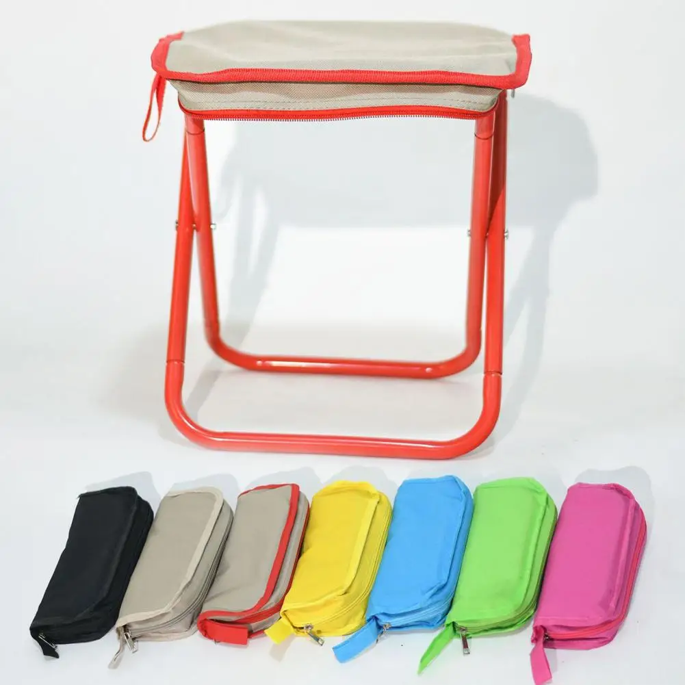 Outdoor Folding Stool with Carry Bag Portable Lightweight Camping Fold-up Fishing Stool Beach Picnic Collapsible Chair Seat