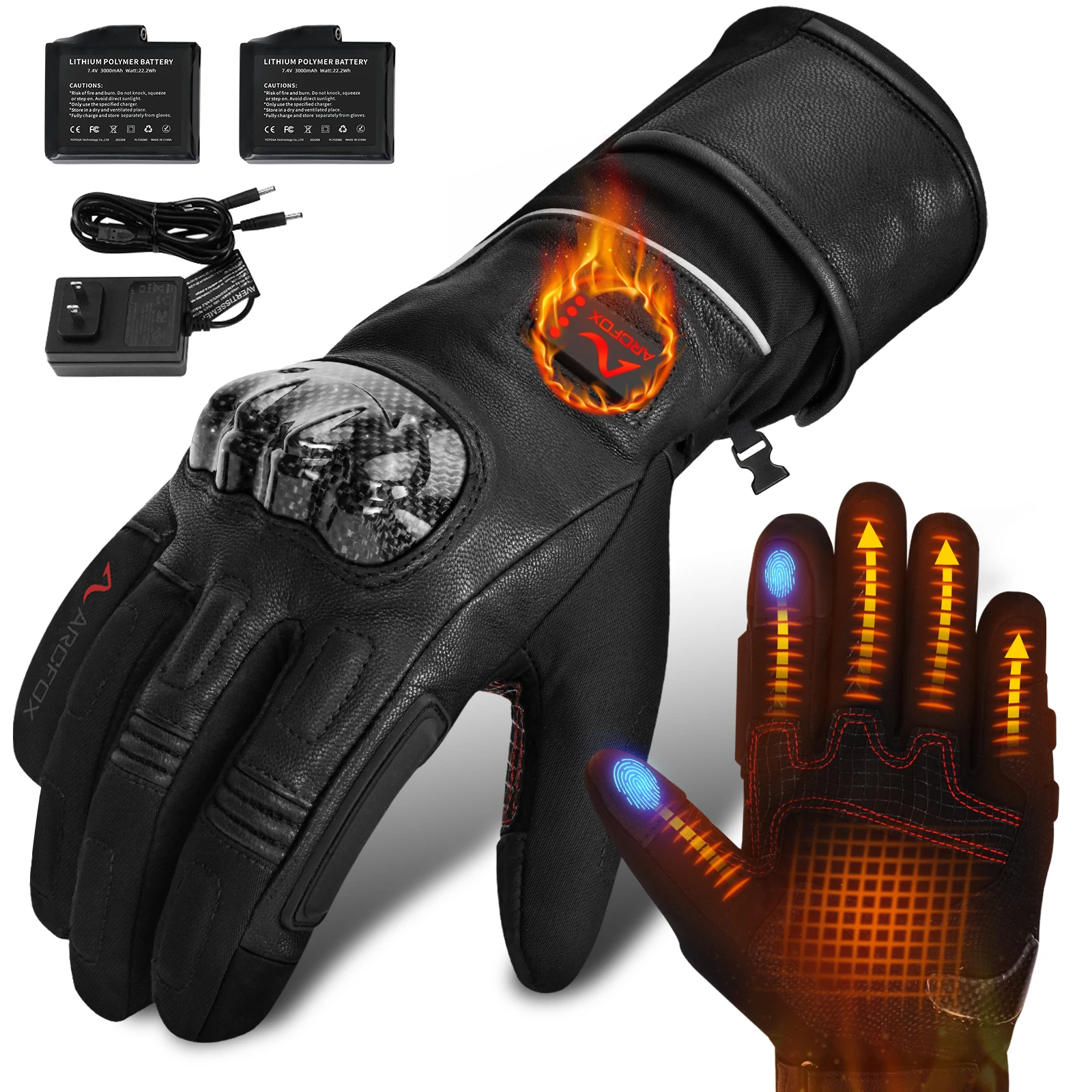 

Winter Electric Heated Gloves Motorcycle Waterproof Snowproof Snowmobile Sheepskin Gloves Anti-Slip Touch Screen Accessories