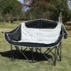 Double Seat Collapsible Chair with Cup Holder Foldable Design Strong Load-bearing Waterproof Fabric Oversized Loveseat Camping 1