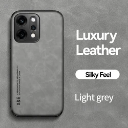 Luxury Leather Magnetic Holder Phone Case - Shockproof and Elegant Cover - Reno 14 5G (FG - Light Gray)