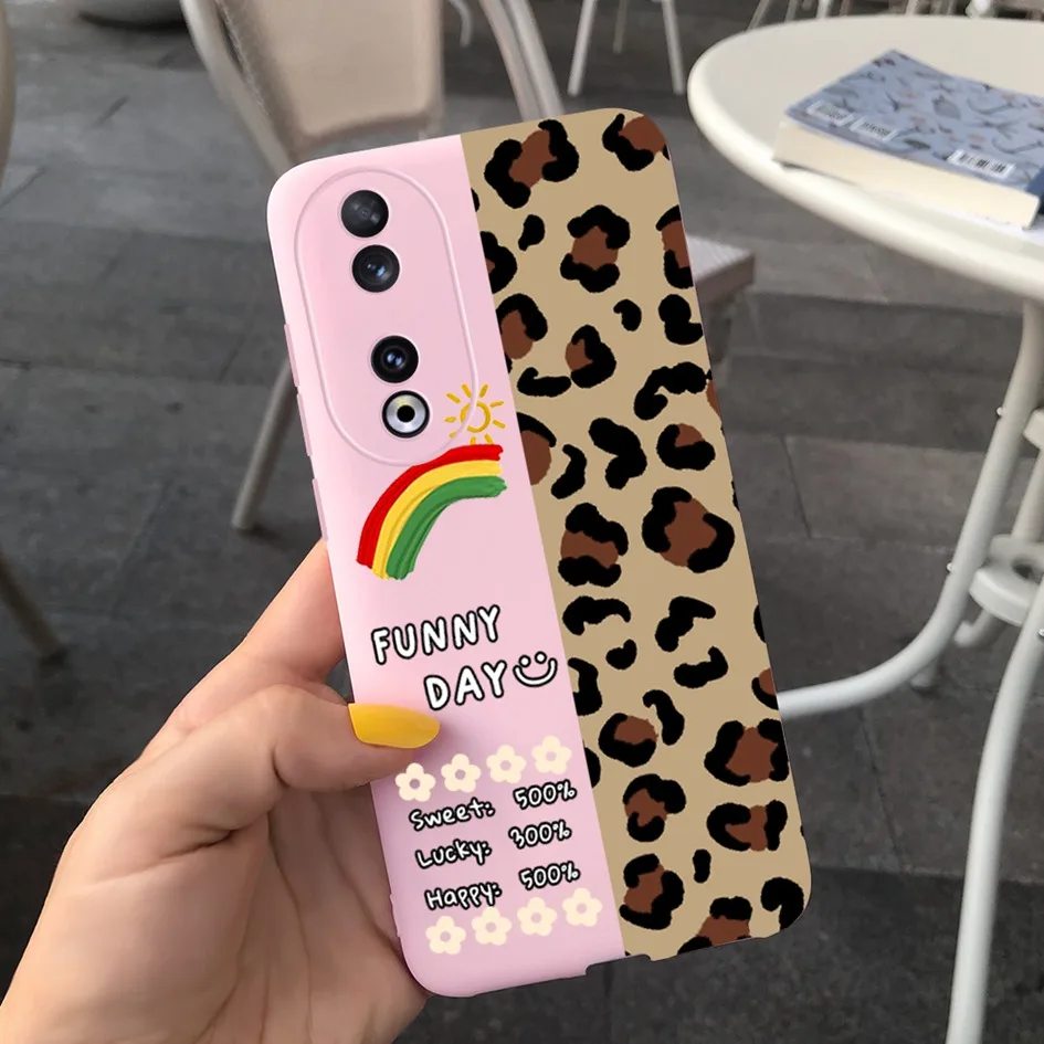 Fashion Leopard Painted Matte Soft Phone Case for Huawei Honor 90 Series