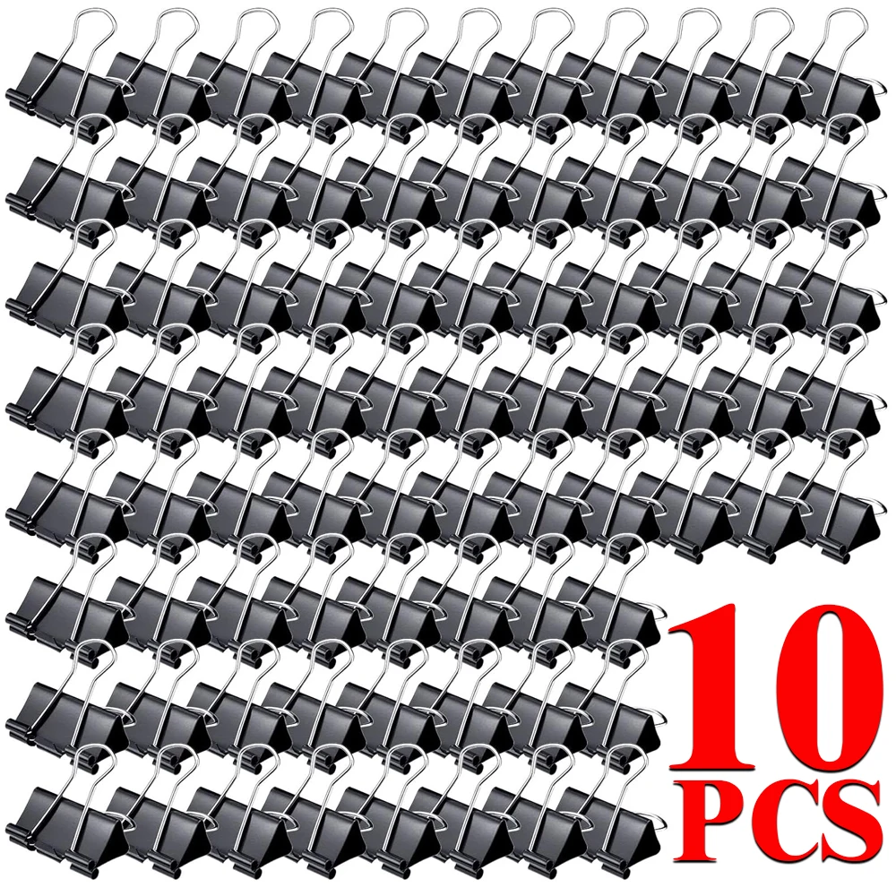 10–50 Stück Foldback-Clips, Mehrzweck-Büroklammern, Metall-Binderklammer, Büroklammer, Schwarz, 15 mm, für Papierkram, Büro, Zuhause, Küche