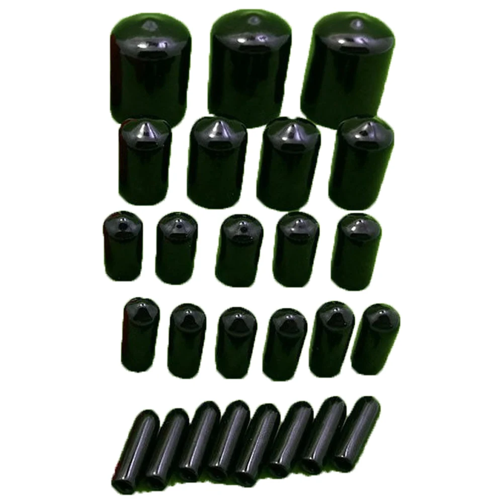 5/10/25/50PCS  Round Rubber End Caps 3-25mm Black Vinyl Cover Screw Thread Protectors Assortment Kit