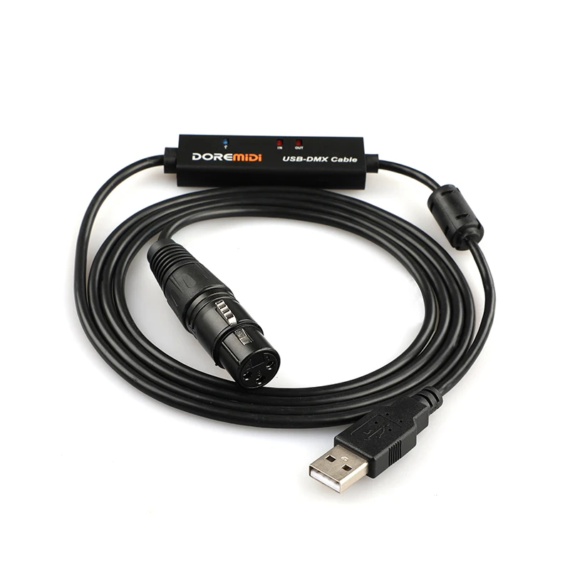USB To DMX/RDM Cable DOREMiDi With Indicator Magnetic Ring Shield USB2.0 Full Speed adapter usb dmx cable adapter