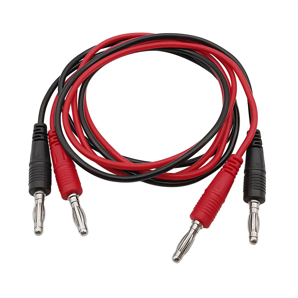 1Pair 4mm Banana Plug to Banana Plug Multimeter Test Lead Cable Wire Electrical Connector Red Black