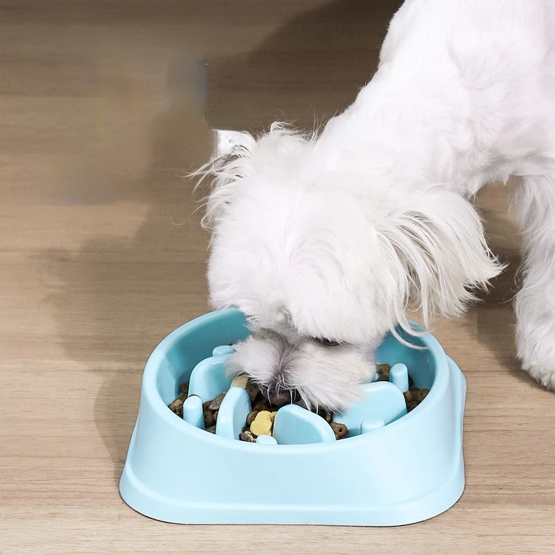 1pc Solid Pet Bowl, Dog Slow Food Bowl, Cats & Dogs No Choking
