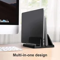 Support Vertical pour ordinateur portable à double fente, station d'accueil réglable pour ordinateur portable, peu encombrant pour MacBook HP Dell Chrome Book iPad 2
