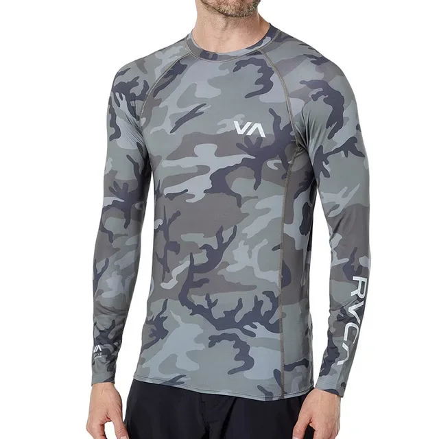 Rvca Men's Outdoor Sports Sun Protection Surfing Suit Long Sleeves Quick Dry Water Top Short Sleeves Swimming Top, diving suits,wetsuit pants shorts,kayak dry suit,children wetsuit
