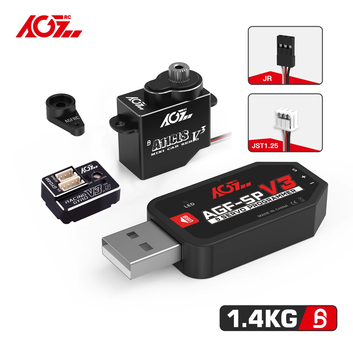 

AGFRC Micro Digital servo A11CLS V3 Super Speed 1.4KG Coreless Programmable motor Servo For 1/28 1/27 1/24 1/18 Mini Z Cars Boat