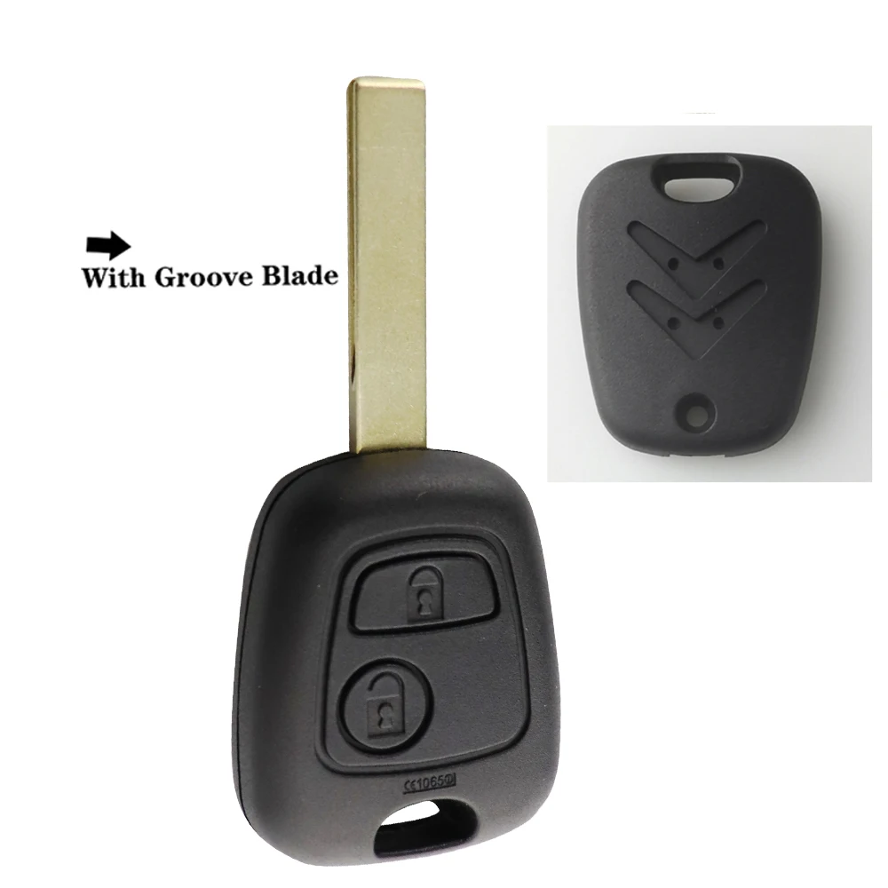 Custodia per chiave a distanza per auto a 2 pulsanti Shell Cover Fob per CITROEN SAXO XSARA BERLINGO PICASSO Elysee C1/C2/C3 No Logo 407 SX9 lama non tagliata - S686858ebc63c471b85356239954a7674j