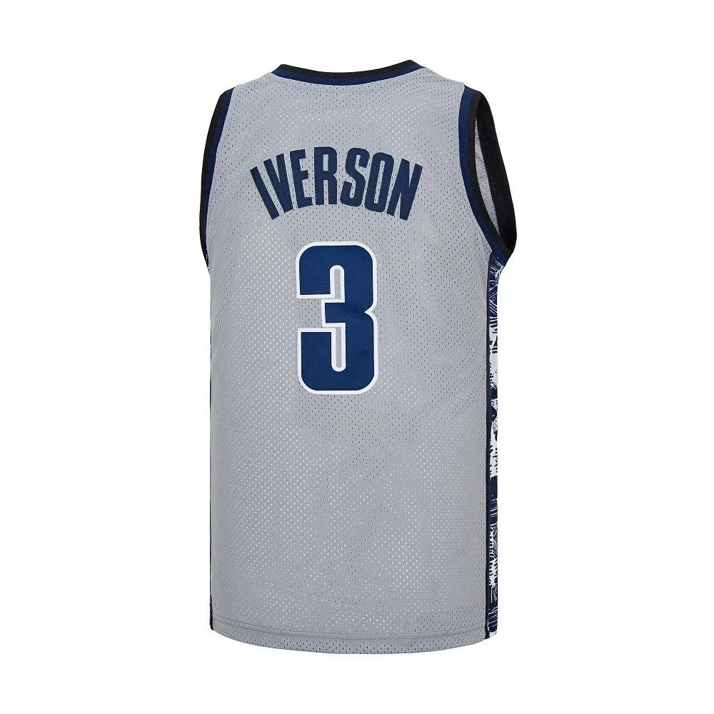 Basketball jerseys Georgetown 3 Iverson JERSEY Sewing Embroidery Outdoor sportswear cheap high quality Movie Blue grey new
