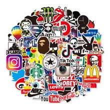  2023 New Style 23/50/100pcs Non-repetitive Trendy Cool Supre Fashion Car Skateboard Waterproof Sticker 
