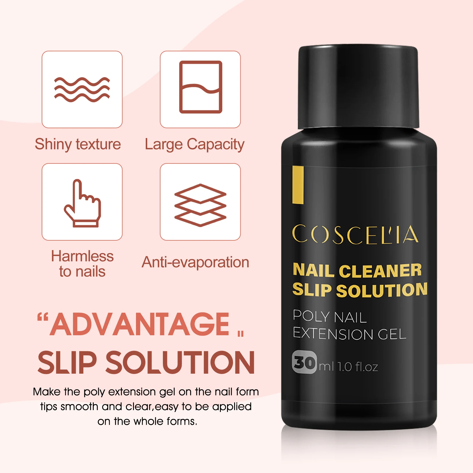 Coscelia Manicure Kits 6PCS Poly Extension Gel Slip Solution with Top and Base Coat Nail File Quick Building Mold Tip Nail Tools 3