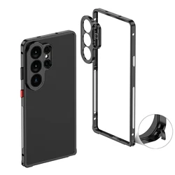 Sleek Aluminum Alloy Cooling Phone Bumper Case - Galaxy S23 Ultra (Black)