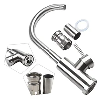 304 Stainless-Steel Kitchen Faucet Hot And Cold Water Mixer Taps Sink Deck Mounted Faucet Single Handle Pull Out Ceramic Valve 3