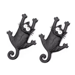 Charming Magnetic Cat Fridge Decor - Hang in There, Kitty (2pcs)