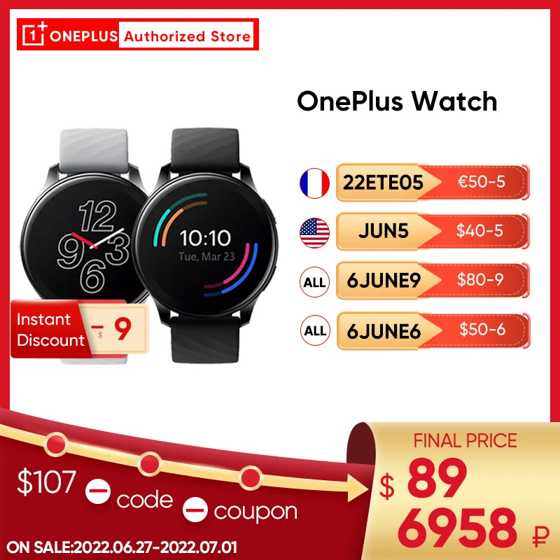 OnePlus Watch Global Rom 4GB Smart Watch Blood Oxygen Up to 14 day GPS Female/Male watch For OnePlus 10 Pro 9 Pro Nord 2 9rt image_0