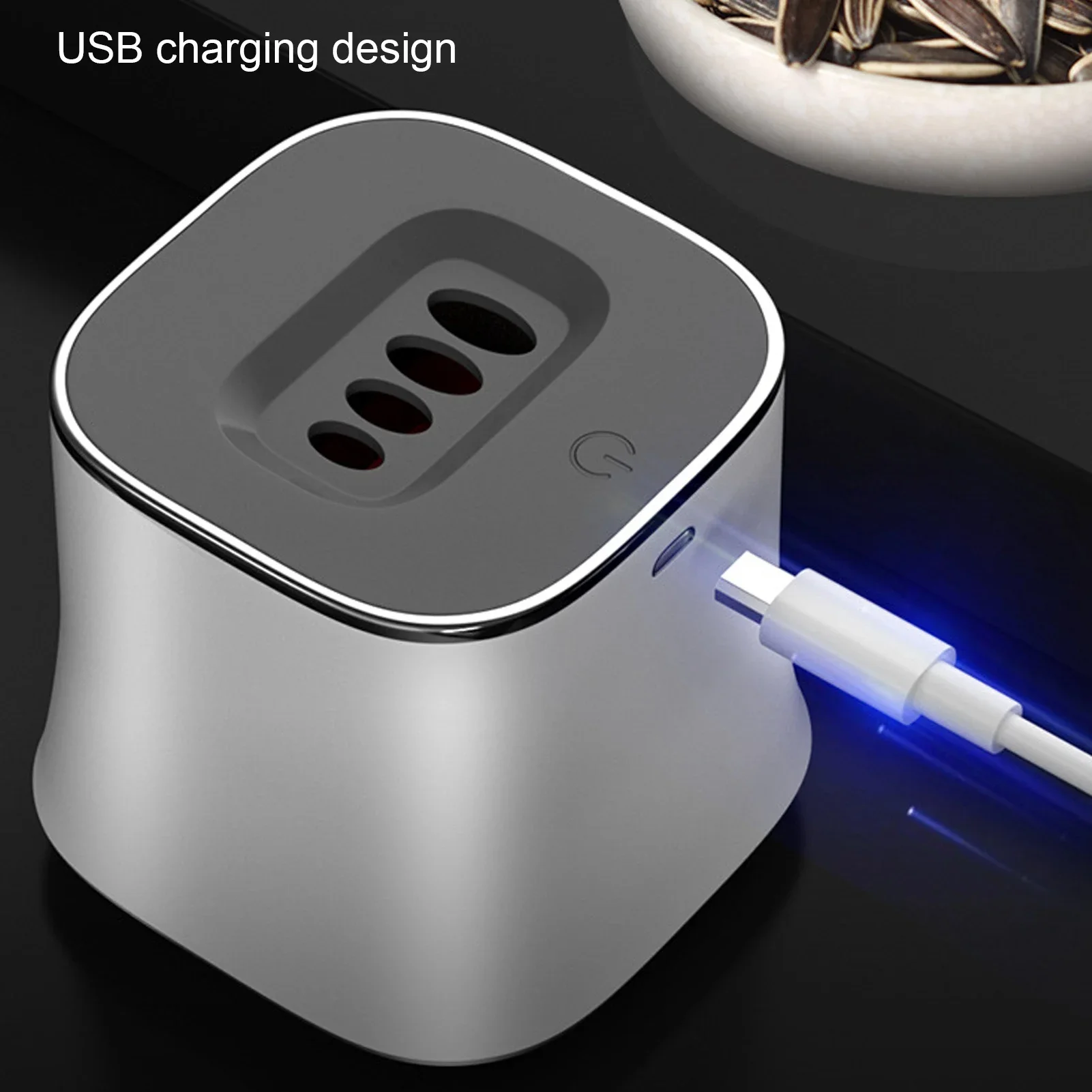 D2 White Automatic Melon Seed Peeling Machine USB Automatic Seeds Sheller Opening Tool Sunflower Seeds Peeler Kitchen Gadgets