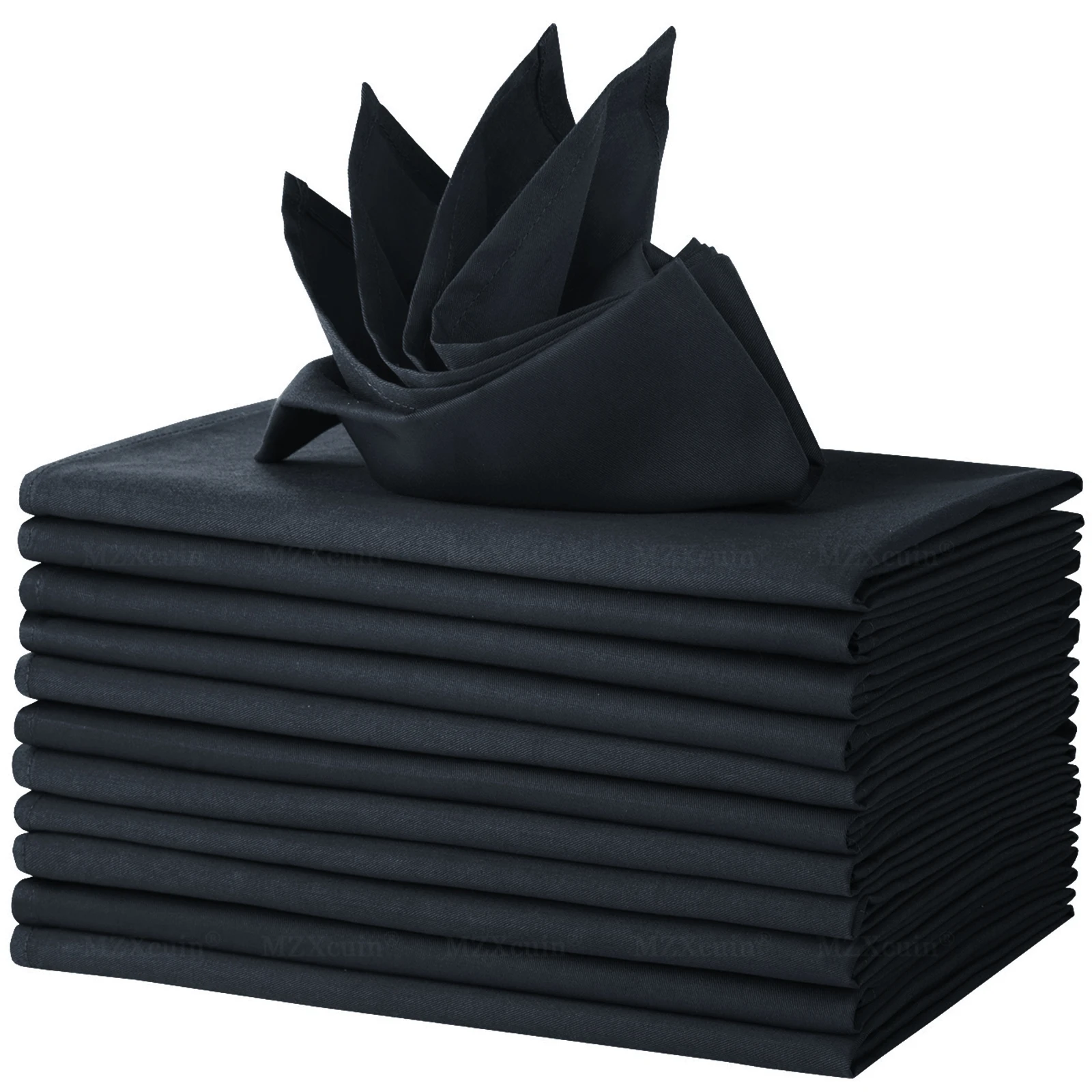 MZXcuin 웨딩 장식 테이블 냅킨, 파티용 천, 면 냅킨, 46cm x 46cm, 12 개
