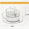 360 Rotating Makeup Organizer, Lazy Susan Turntable Cosmetics Storage Tray, 2 Layers Round Spinning Holder Organizer Case for 2