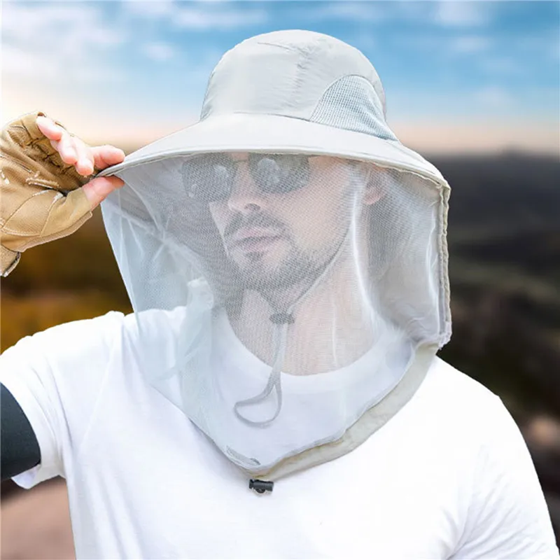 Description Picture 6 of itemFashion Unisex Foldable Mosquito Hat With Hidden Net Mesh Repellent Insect Bee Protection Casual Outdoor Sunscreen Fishing Cap