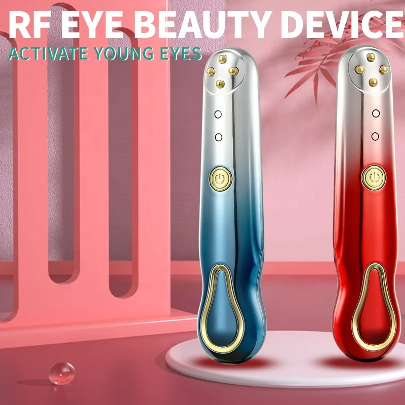 EMS RF vibrating eye beauty instrument facial skin lifting firming reduce wrinkles rejuvenating massager face roller massage tool cold compress instrument ice hammer facial cooling beauty instrument skin care tool for puffy eyes face