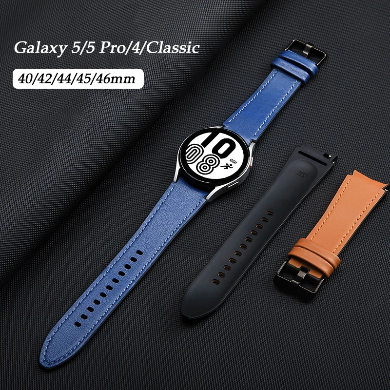 Samsung Watch 4 Classic Genuine Leather Bracelet  Samsung Galaxy Watch 5  Band Gap - Watchbands - Aliexpress