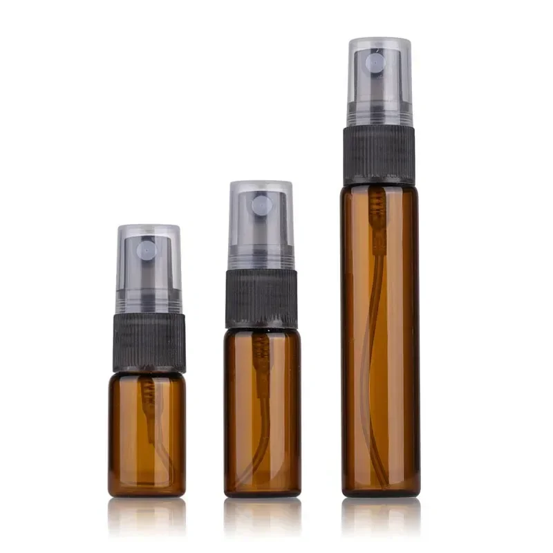 50pcs 3ml 5ml 10ml Glass Perfume Bottle kit Atomizer Container Glass Spray Bottles for Essential Oils Empty Amber clear Bottle 6