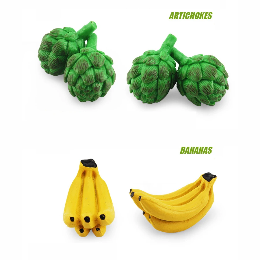 Realistic Mini Simulation Fruits Vegetables Model Figures, Early Educational Cognitive Learning Toys Table Party Decoration Gift