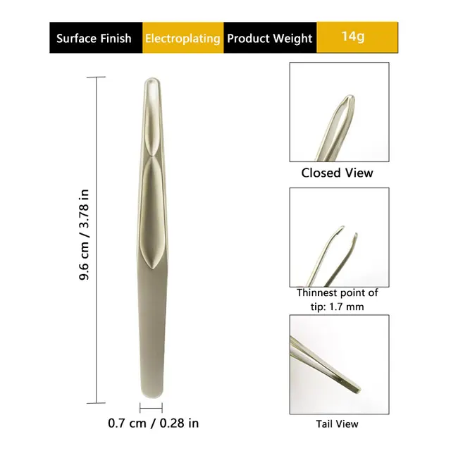 Premium Round Head Tweezers for Eyebrow & Facial Hair Removal Seamless Clips Short Hair Precision Beard Clip 5