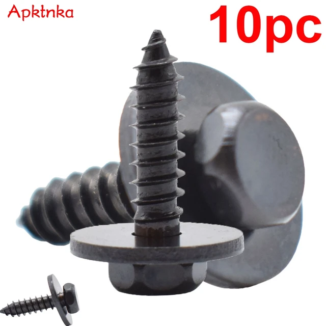 APKTNKA 10Pc Self Drilling Tapping Screw Hex Washer Head For BMW