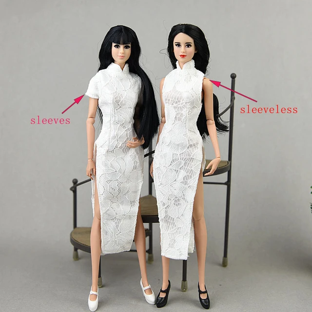 Doll Accessories Black Sexy Pajamas Lingerie Nightwear Lace Long