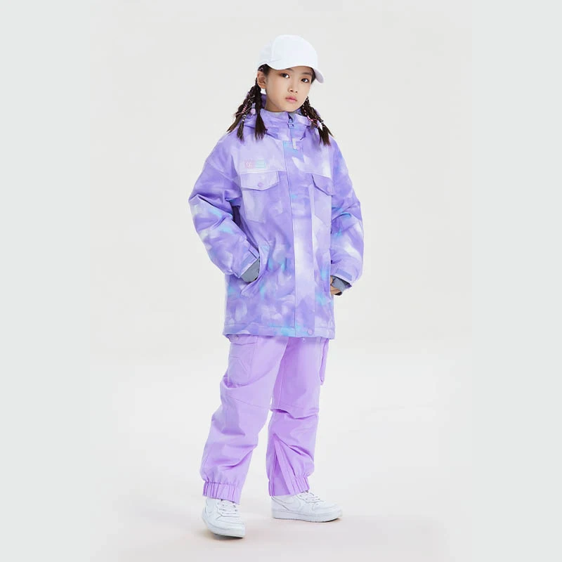 

Winter Children Ski Suit Boy Outdoor Sports Thickened Waterproof Girl Snow Clothes Jumpsuit Skiing Snowboarding Kids Warm Wear