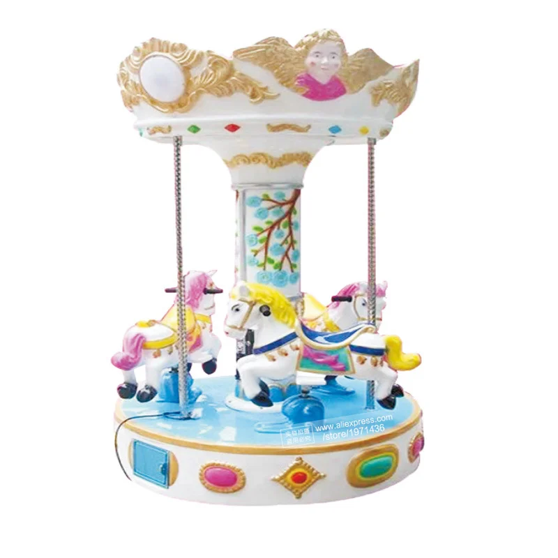 Kids Play Electric Mini Carousel Horse Coin Operated Kiddie Rides Indoor Outdoor Playground Merry Go Round Arcade Game Machine zcut 8 automatic turntable adhesive tape cutting machine carousel tape dispensers precise length knob setting