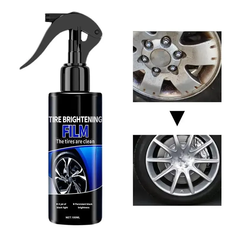 Tire Coating Spray High Gloss Hydrophobic Sealant Wax Car Wheel Polishing Brightener Auto Care Re-Black Tire Refurbishing Agent car tire wax,tire polishing paste