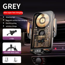 Enhanced Wireless Car Phone Holder with Intelligent Infrared and Air Vent Clip (GRAY)