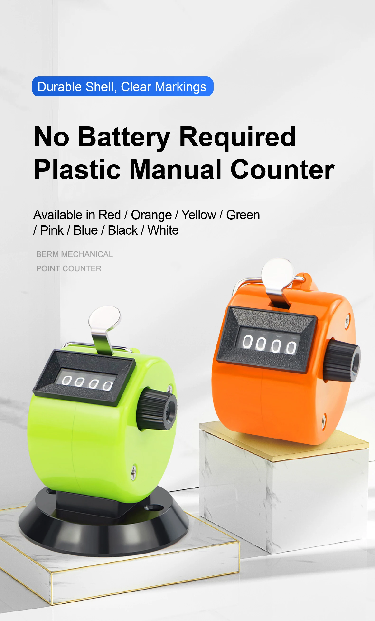 Manual Counter Mechanical Tally Handheld Rotary Clicker Counter Resettable Peopl