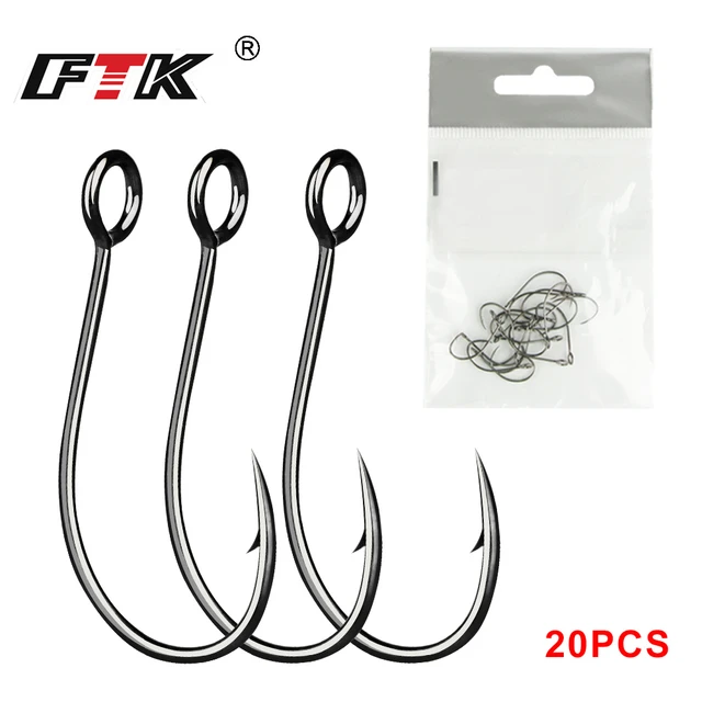 FTK 20PCS/lot Fishing Hook High Carbon Steel 6#8#10#12# Fish Hook