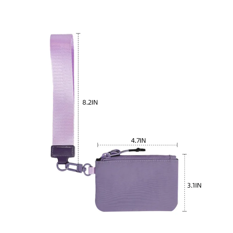 Mini portafoglio da polso con cerniera intorno al polso per le