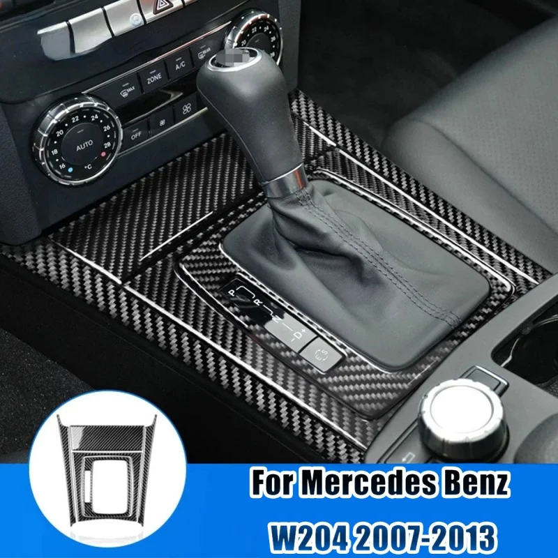 

Отделка салона автомобиля из углеродного волокна, крышка панели переключения передач, автомобильные аксессуары для стикеров Mercedes Benz W204 2007-2013