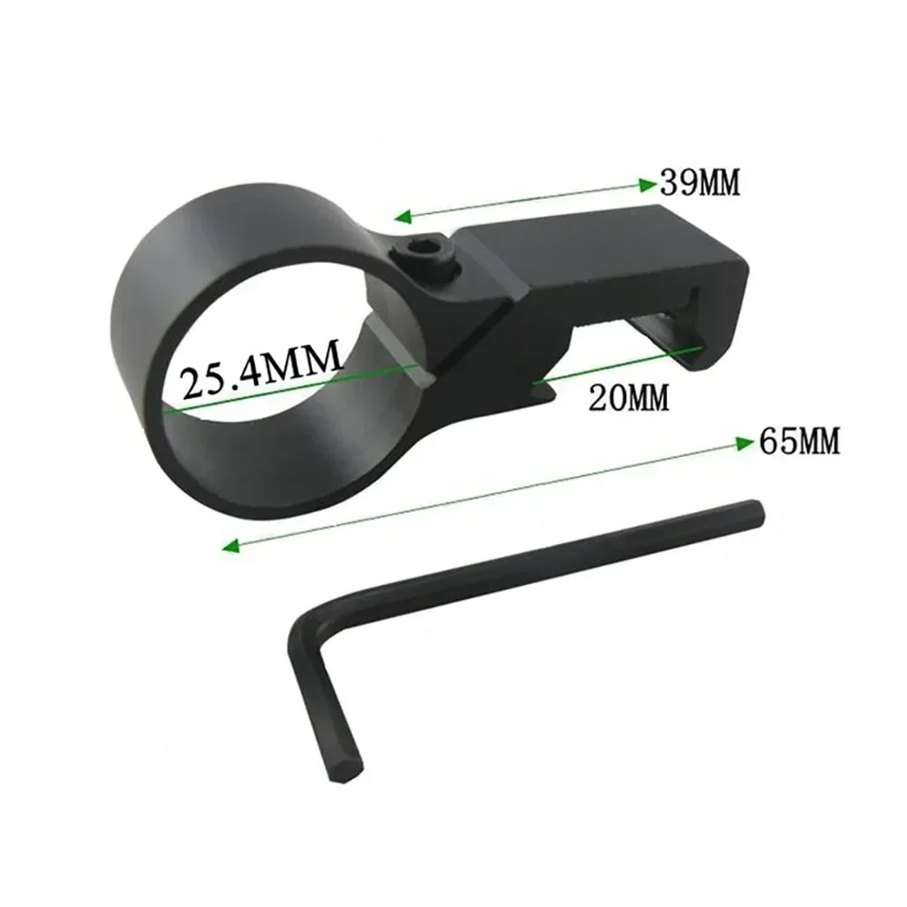 Picatinny Rail 90 Degree Offset Side 1" Ring Mount Adapter Tube 20mm 7/8" for Flashlight Hunting Mount Holder 1Pc flashlight scope mount picatinny rail accessories weapon flashlight mount rail adapter flashlight mount