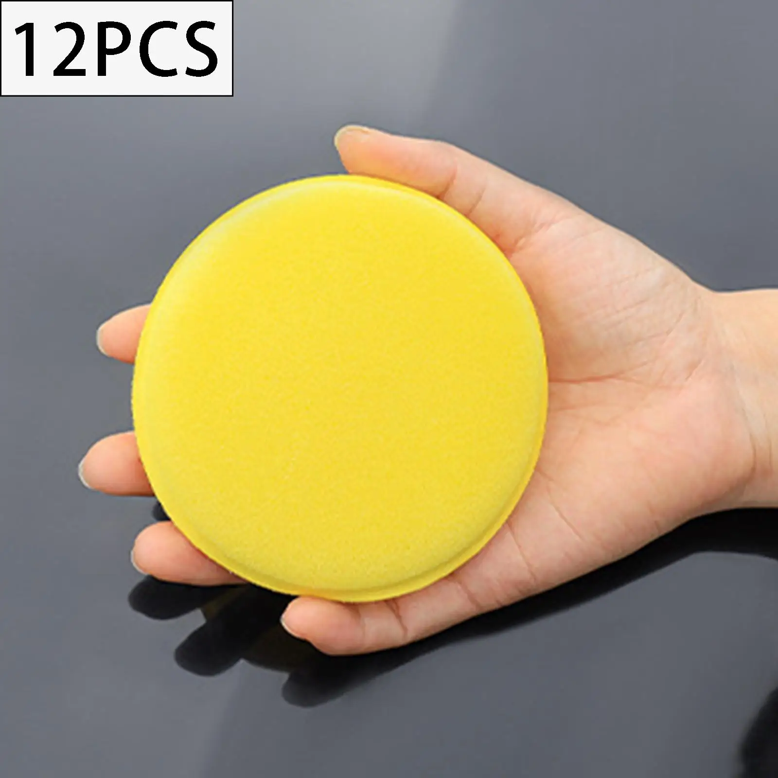 

12 Pieces Sponge Pads Kits Pressed Edge Car Polishing Pads Fit for Automobiles Yachts