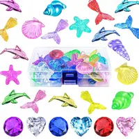 Kids Summer Pool Diving Treasure Hunt Game Ocean Treasure Acrylic Gems Underwater Water Games Pool Accessories Set Children Toys 1